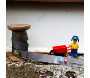 Webband "Handmade - Baustelle" grau